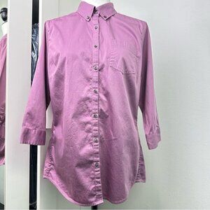 Banana Republic Purple Long Sleeve Button Down Shirt Size 12